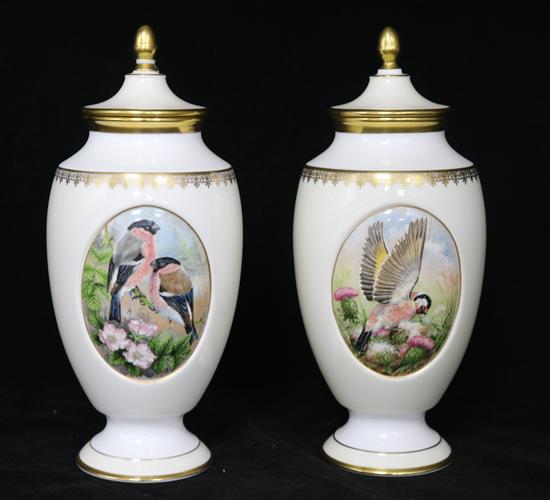 A pair of Royal Grafton hand painted vases, by James Alder